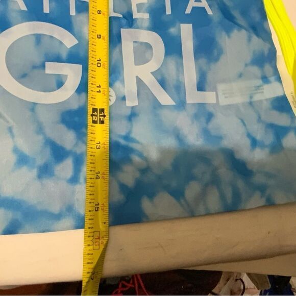 Athleta Girl Draw String Bag gym bag sky blue with clouds  shoestring draw - Picture 4 of 5